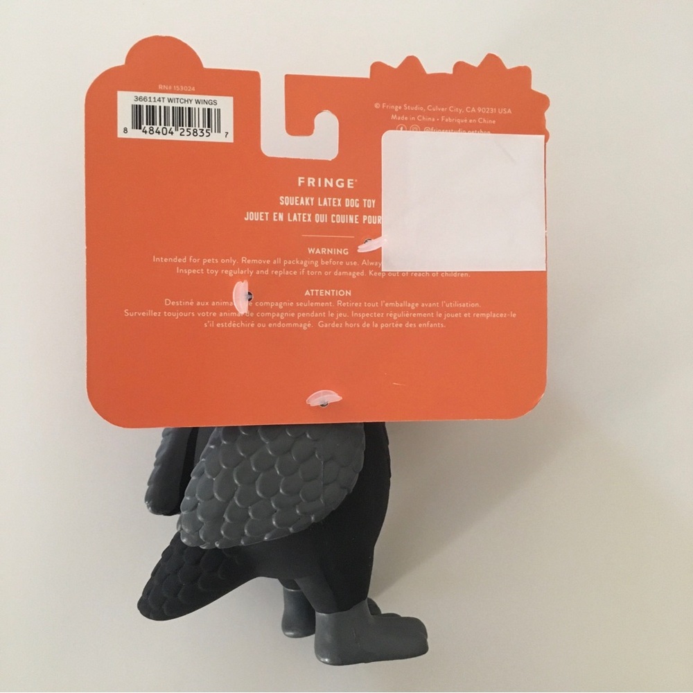Dog Toy Halloween Black Crow with Squeaker NEW “Witchy Wings” by Fringe Studio - Picture 4 of 6